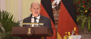 Bundeskanzler Olaf Scholz beim Gipfeltreffen der G20-Staaten in Indien.