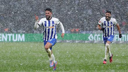 Marco Richter erzielte im Berliner Schneetreiben das 1:0 gegen seinen Ex-Verein.