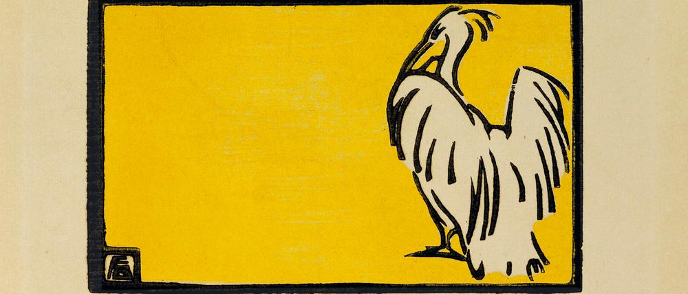 Fritz Bleyls Farbholzschnitt „Der Pelikan“ entstand 1904