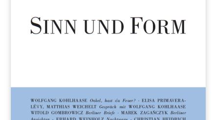 Das Cover der letzten Ausgabe von „Sinn und Form“ vor dem Urteil.