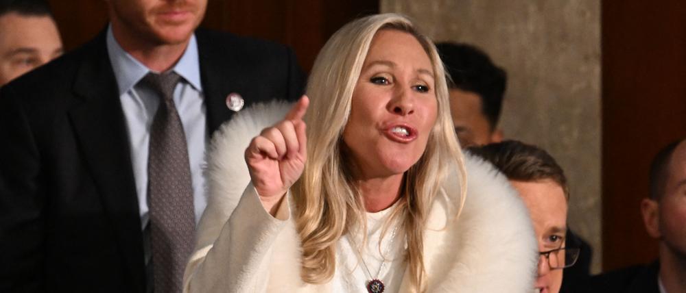 US-Republikanerin Marjorie Taylor Greene während der Rede von Präsident Joe Biden zur Lage der Nation