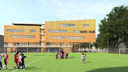 So soll es aussehen. Beim Safe-Hub in Wedding soll Sport und Bildung vereint werden.