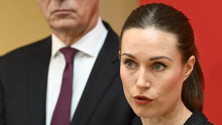 Nato-Generalsekretär Jens Stoltenberg and die finnische Regierungschefin Sanna Marin.