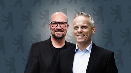 Staatssekretäre Michael Biel (links) und Tino Schopf.