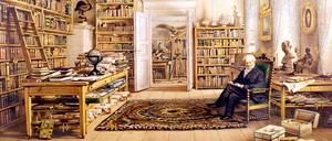 Alexander von Humboldt in seinem Studierzimmer in der Oranienburger Straße in Berlin. 