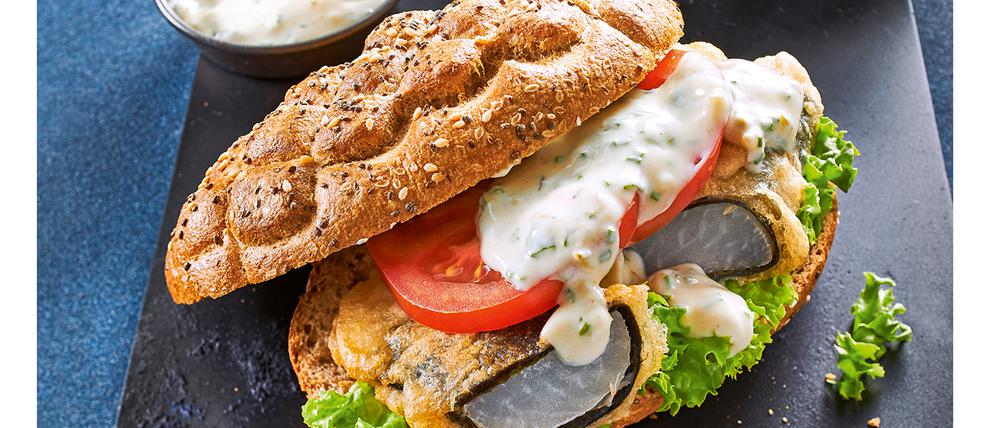 Veganer Backfischburger in Bierteig von Alexander Flohr