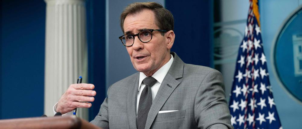 John Kirby bei einem Presseauftritt im Weißen Haus.