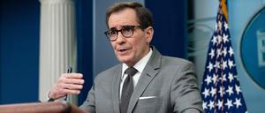 John Kirby bei einem Presseauftritt im Weißen Haus. 