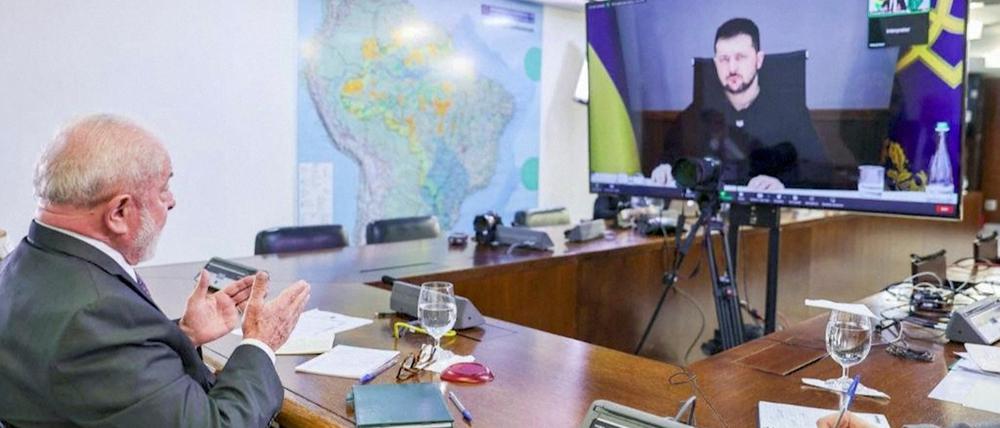 Der brasilianische Präsident Luiz Inacio Lula da Silva und sein ukrainischer Amtskollege Wolodymyr Selenskyj.