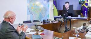 Der brasilianische Präsident Luiz Inacio Lula da Silva und sein ukrainischer Amtskollege Wolodymyr Selenskyj.