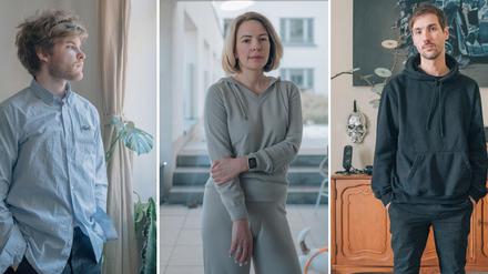 Gosha Mnatsakano, Natalie Goldman und Sasha Andjelo im Februar 2023 in Berlin.