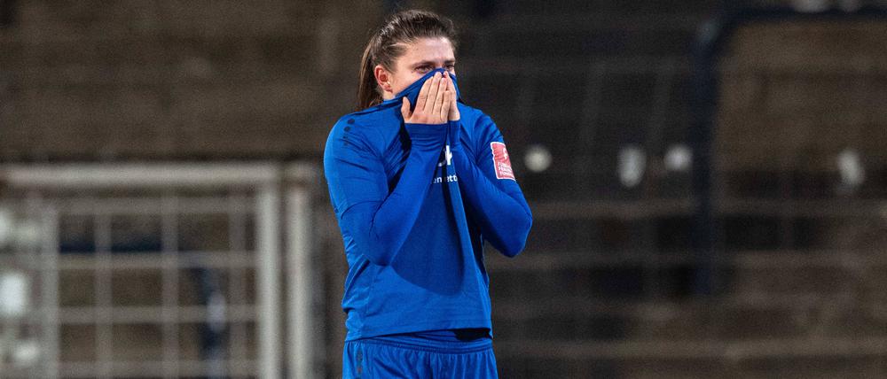 Turbines Martyna Wiankowska war die Enttäuschung anzusehen nach Abpfiff.