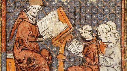 Philosophiekurs in Paris, 14. Jh., Illustration aus Grandes Chronicles de France.