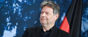 Robert Habeck (Bündnis 90/Die Grünen) bei einem Pressestatement nach der Klausurtagung des Bundeskabinetts im Schloss Meseberg. 
