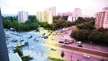 Germany, Berlin, Landsberger Allee, elevated view PUBLICATIONxINxGERxSUIxAUTxHUNxONLY 00349DH-U Germany Berlin Landsberger Avenue Elevated View PUBLICATIONxINxGERxSUIxAUTxHUNxONLY 00349DH U