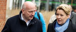 Sie verhandeln über den nächsten Berliner Senat: CDU-Chef Kai Wegner und SPD-Chefin Franziska Giffey, noch Regierende Bürgermeisterin.