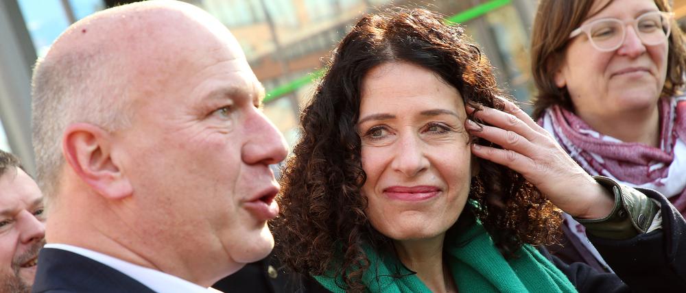 Schwarz-Grün als einzige Alternative zu Schwarz-Rot? CDU-Chef Kai Wegner und die Grünen-Spitzenkandidatin Bettina Jarasch bei den Sondierungen.