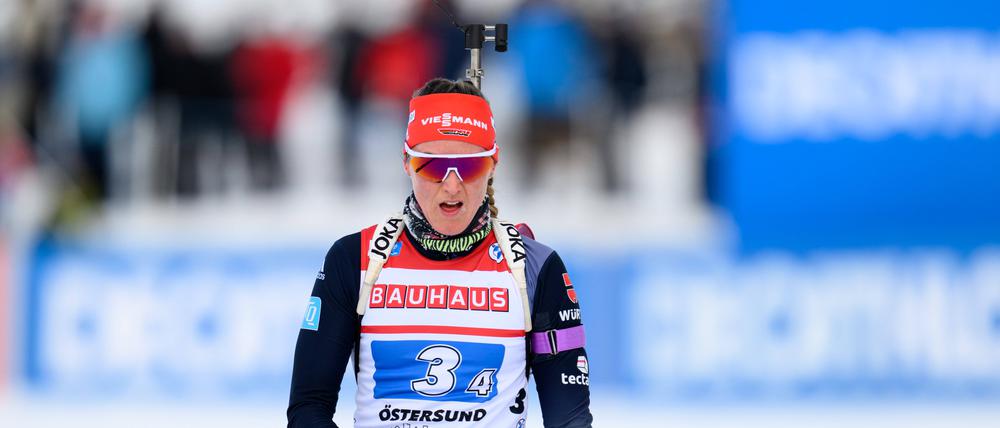 Böse Miene zum schlechten Ergebnis. Denise Herrmann-Wick enttäuschte in Östersund.