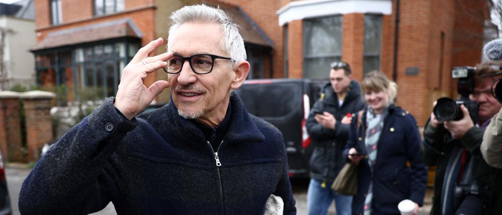 Gary Lineker am 12. März vor seinem Haus