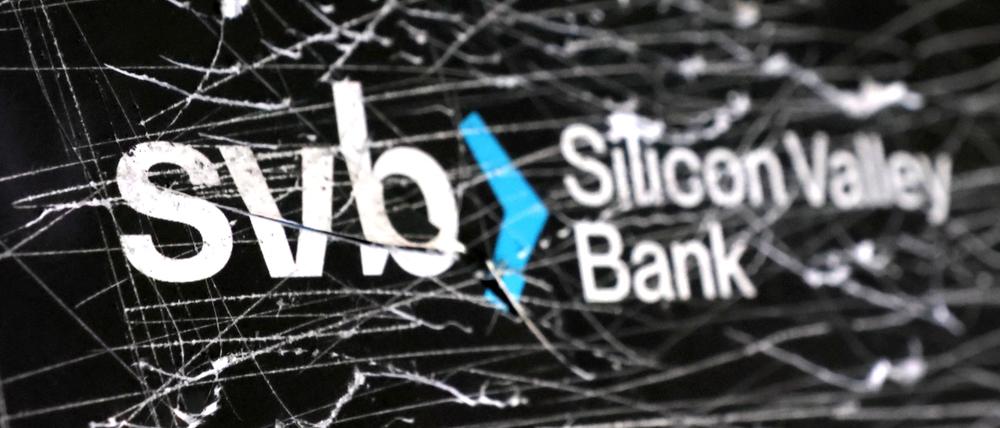 Ein zerkratztes Logo der Silicon Valley Bank (Illustration)