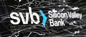 Ein zerkratztes Logo der Silicon Valley Bank (Illustration)