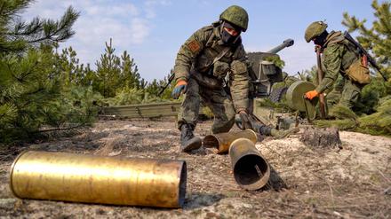 Russische Soldaten während ihres Einsatzes an der Front.