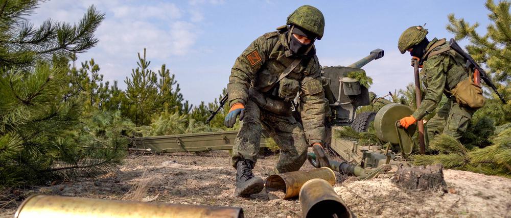 Russische Soldaten während ihres Einsatzes an der Front.