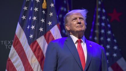 Donald Trump, ehemaliger Präsident der USA, bei einer Wahlkampfveranstaltung. 