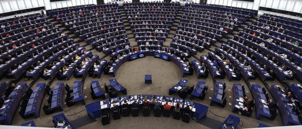 Mitglieder des Europäischen Parlaments stimmen über ein neues Gesetz ab.