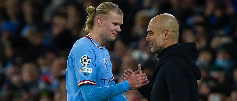 Erling Haaland und Pep Guardiola erlebten einen besonderen Abend in der Champions League