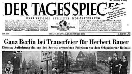 Die Titelseite von 1952 nach den tödlichen Schüssen.