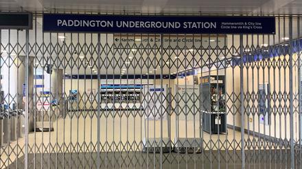 Die Schranken der Paddington Underground Station blieben Mittwoch geschlossen.