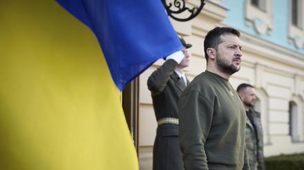 Der ukrainische Präsident Selenskyj am 21. Februar 2023 in Kiew. 