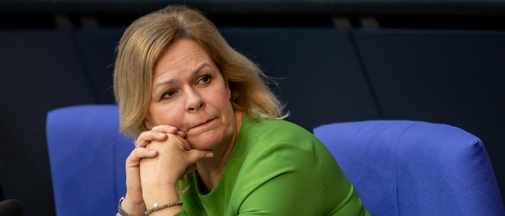 Nancy Faeser (SPD), Bundesministerin des Innern und Heimat, im Bundestag.