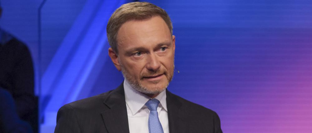 Bundesfinanzminister Lindner bei seinem Auftritt in der ARD-Sendung „Maischberger“.