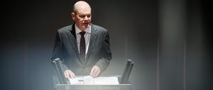 Bundeskanzler Scholz bei seiner Regierungserklärung zum bevorstehenden EU-Gipfel.