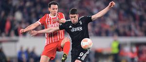 Dusan Vlahovic brachte Juventus kurz vor der Pause in Führung.