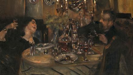 Das Bild „Unter dem Kronleuchter“ malte Lovis Corinth 1905 im Berliner Atelier von Oskar Moll.