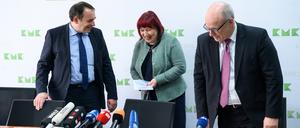 Rückten am Freitag demonstrativ zusammen: Hessens Bildungsminister Alexander Lorz (CDU), Berlins Bildungssenatorin Astrid Busse (SPD) sowie aus Hamburg ihr Amtskollege Ties Rabe (SPD).