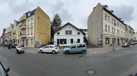 Das Gebäude der ehemaligen Behring-Apotheke in der Machnower Straße in Zehlendorf-Mitte.