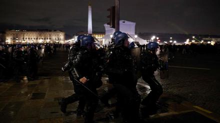 Polizei bei den Protesten in Frankreich.