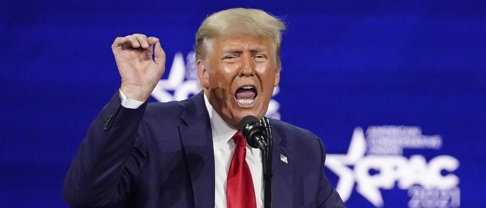 Donald Trump, ehemaliger Präsident der USA, spricht auf der Konferenz CPAC, einer Veranstaltung konservativer Aktivisten.