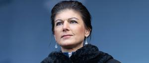 Sahra Wagenknecht bei der Kundgebung „Aufstand für Frieden“ am Brandenburger Tor in Berlin. 