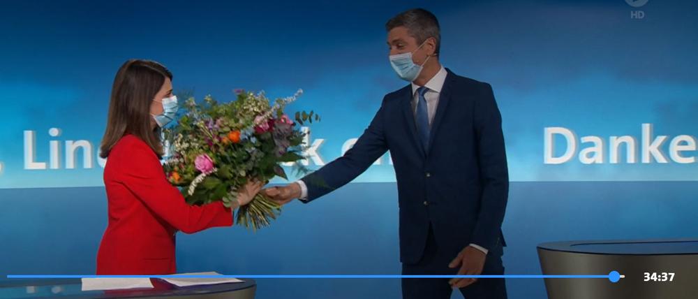 Der letzte „Tagesschau“-Abend mit Linda Zervakis im April 2021.