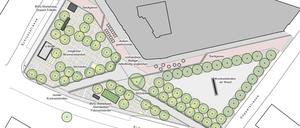 So wünscht es sich das Straßen- und Grünflächenamt: Wasserspiel, Bäume, mehr Platz für Gastronomie.