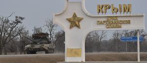 Russischer Panzer im Krim-Ort Dschankoj (Archivbild).