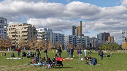Kritiker der Pläne „Urbane Mitte“ finden, dass die geplanten Hochhäuser die Grünfläche verschatten werden. 