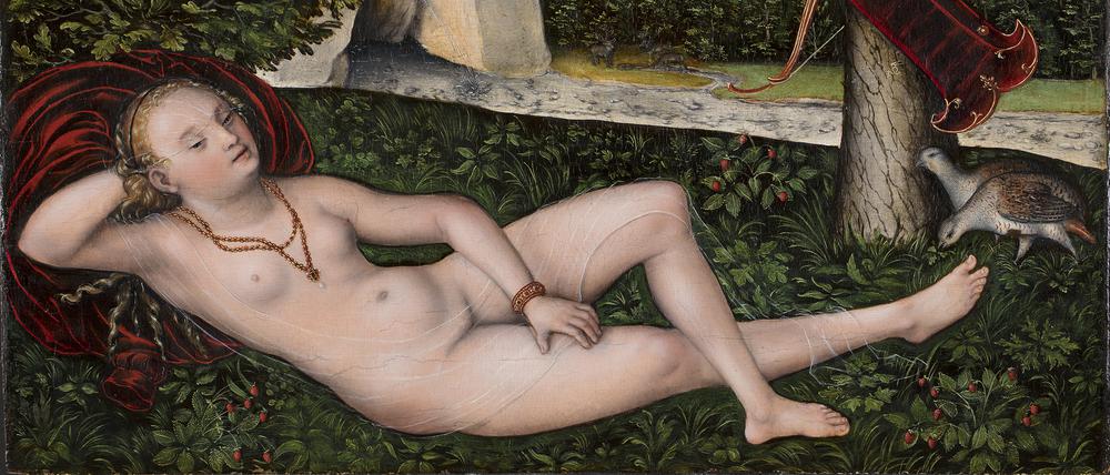 Schöne Versuchung: Die Frau als Verführerin bei 
Lucas Cranach d. Ä.. Sein Gemälde „Schlummernde Quellnymphe“ entstand um 1537.
