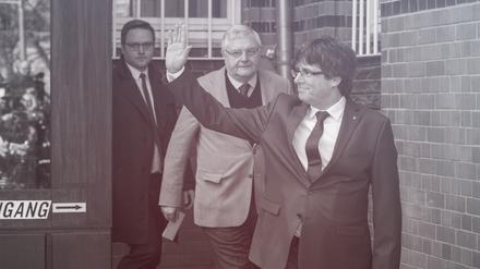 Kataloniens geflohener Präsident Carles Puigdemont verlässt die JVA Neumünster im April 2018.