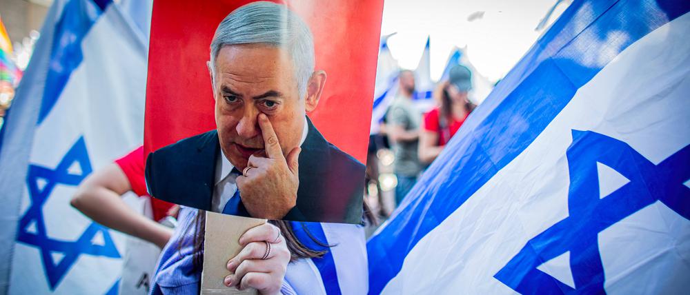 Protest gegen Benjamin Netanjahu und seine Justizreform in Tel Aviv.